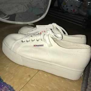 White Platform Superga
